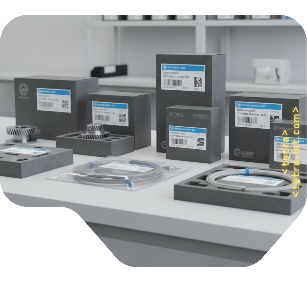 تصویر قطعات صنعتی اورجینال با بسته‌بندی معتبر و لیبل استاندارد